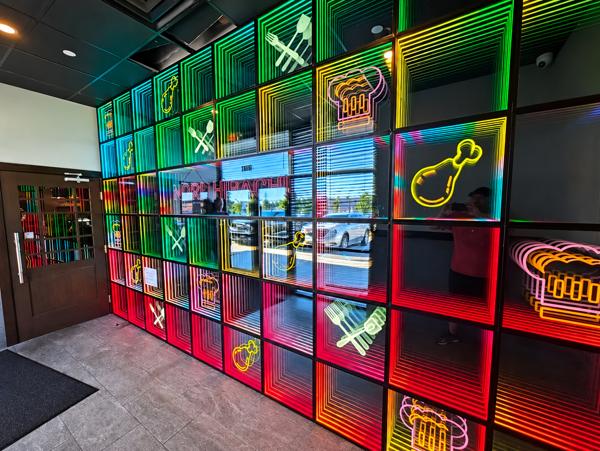Neon wall at Nori