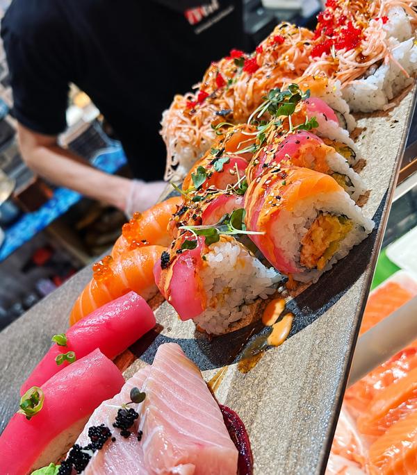 Sashimi and rolls